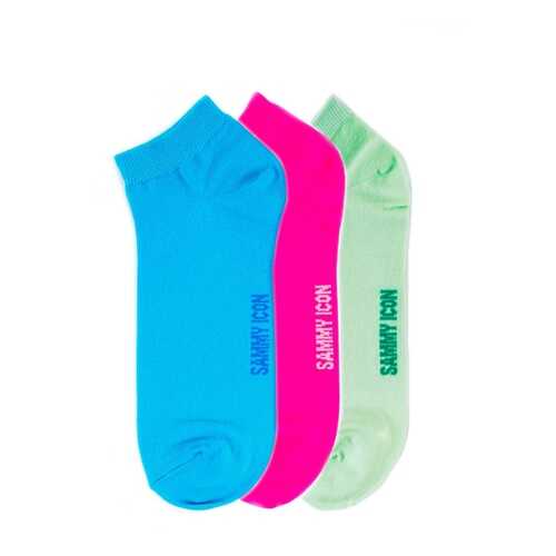 Комплект однотонных носков Sammy Icon Ankle Solid - 3 Pair Set - Green/Blue/Purple в Ойшо