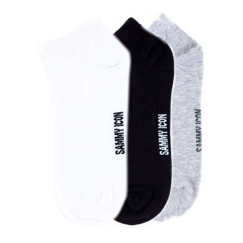 Комплект однотонных носков Sammy Icon Ankle Solid - 3 Pair Set - White/Black/Grey в Ойшо