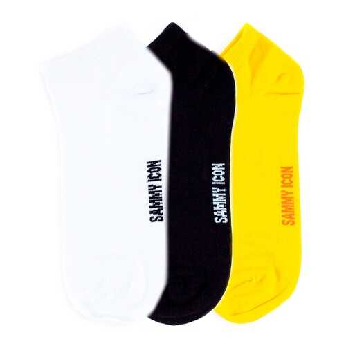 Комплект однотонных носков Sammy Icon Ankle Solid - 3 Pair Set - Yellow/White/Black в Ойшо