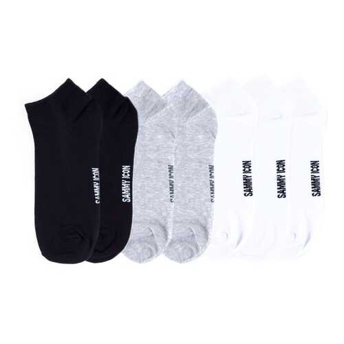 Комплект однотонных носков Sammy Icon Ankle Solid - 7 Pair Set - Black/Grey/White в Ойшо