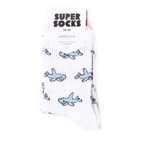 Носки унисекс Super Socks Sharks белые 36-40 в Ойшо